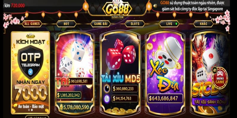 Các trò chơi đa dạng và phong phú tại Go88